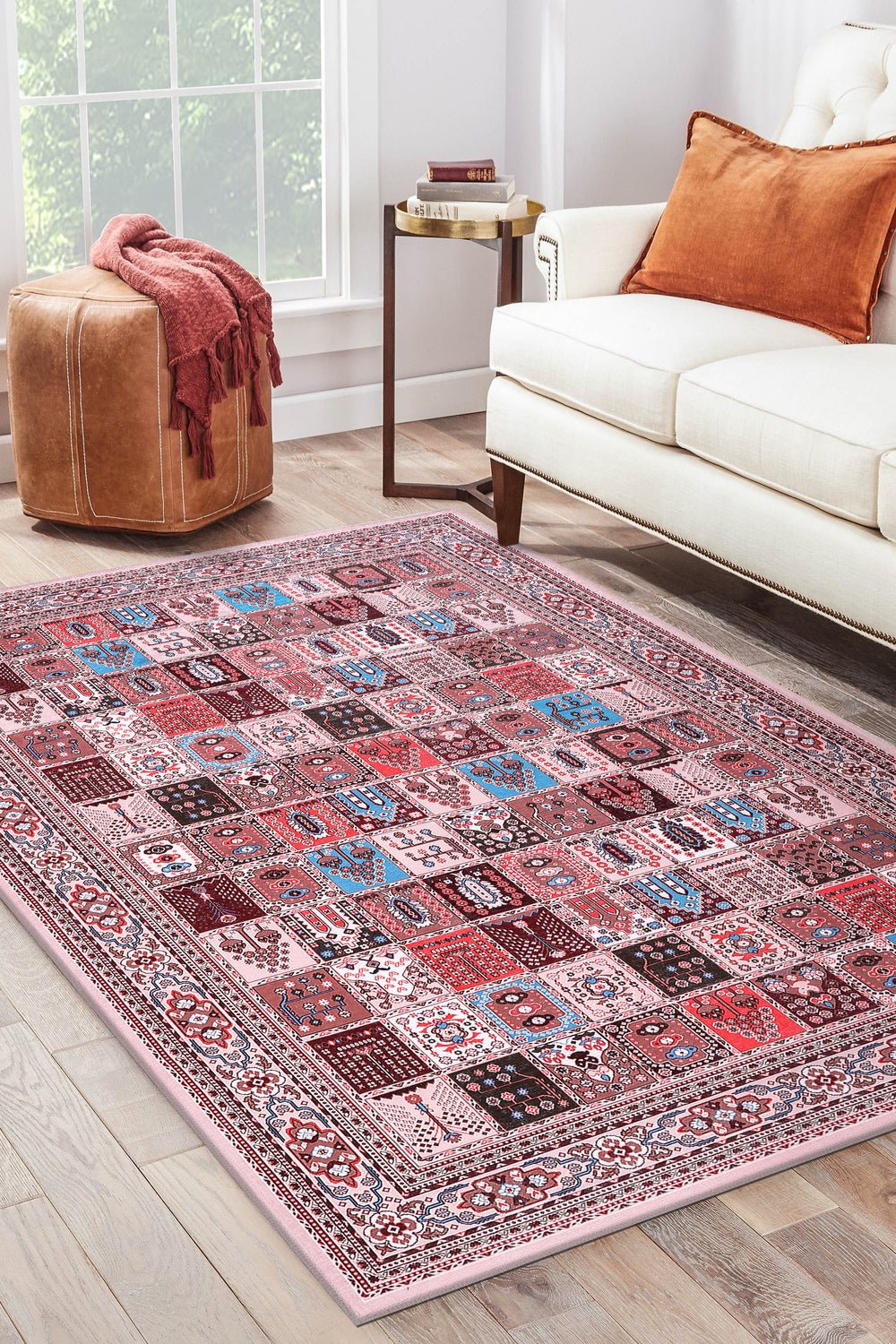 Machine Washable Rug | Brown - Non Slip - Turkish Rug - Daphne Home Decor