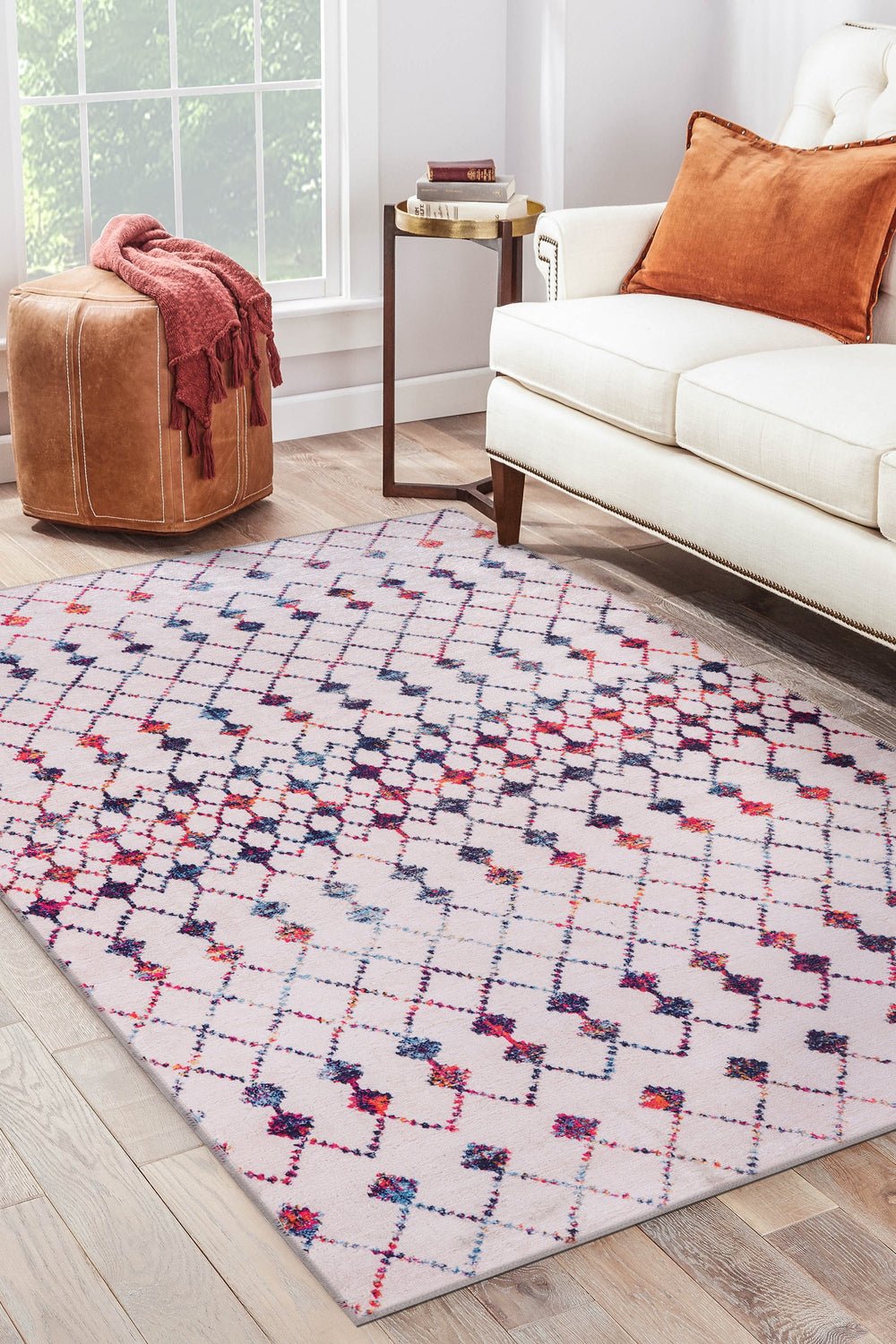 Machine Washable Rug | Non Slip - Cream - Scandinavian - Daphne Home Decor