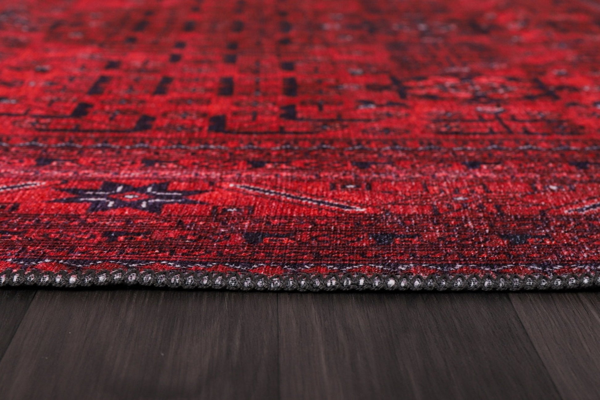 Machine Washable Rug | Red Vintage Rug - Non Slip - Daphne Home Decor