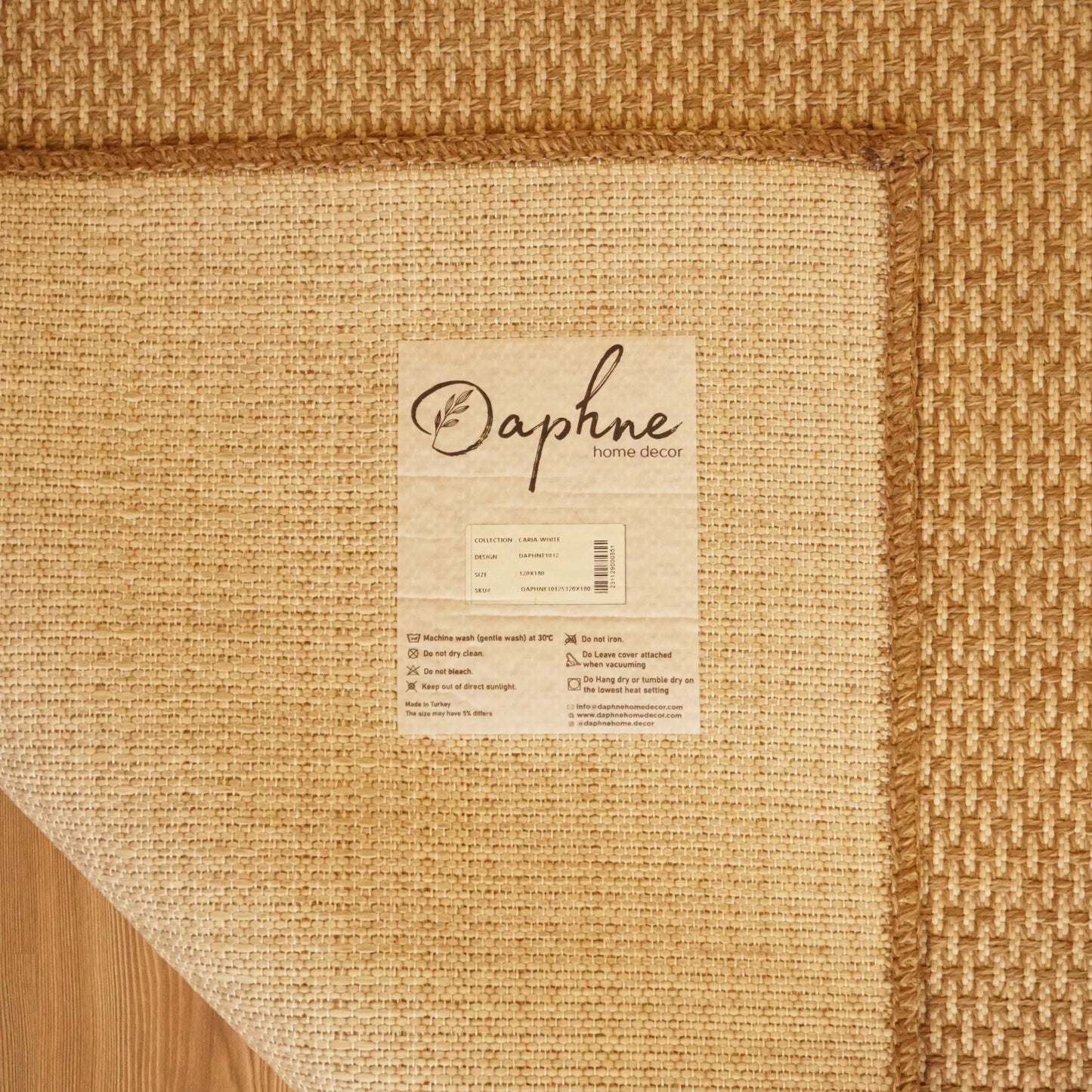 Washable Rug | Jute Rug | Non Slip | Brown&Ivory