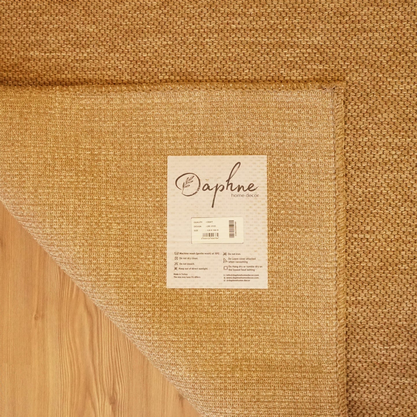 Washable Rug | Jute Rug | Non Slip | Brown