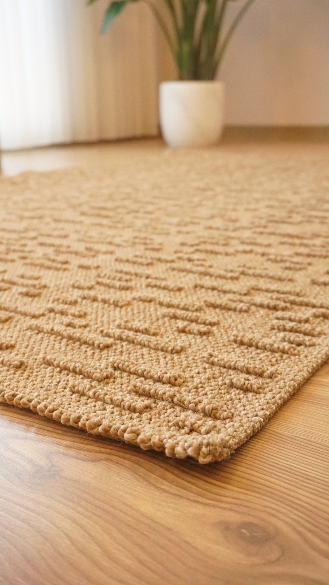 Jute Rug | Machine Washable Rug - Non Slip - Brown - Daphne Home Decor