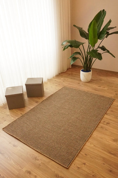 Jute Rug | Machine Washable Rug - Non Slip - Brown&Black - Daphne Home Decor