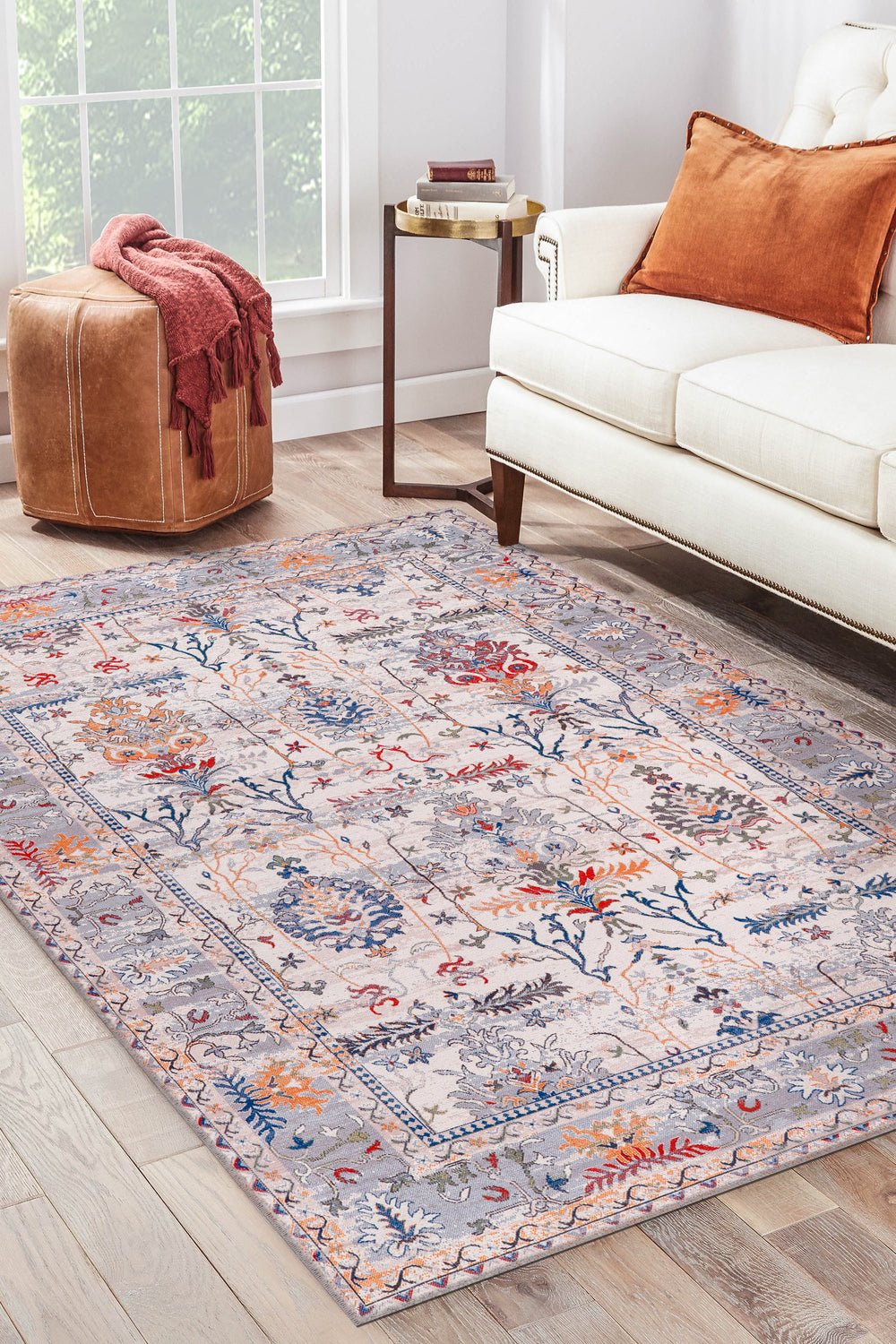 Machine Washable Rug | Non Slip - Cream - Traditional - Daphne Home Decor